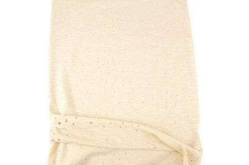 Heather Custard Distress Hole Knit Jersey Fabric by the yard